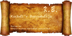 Kuchár Barnabás névjegykártya