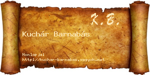Kuchár Barnabás névjegykártya